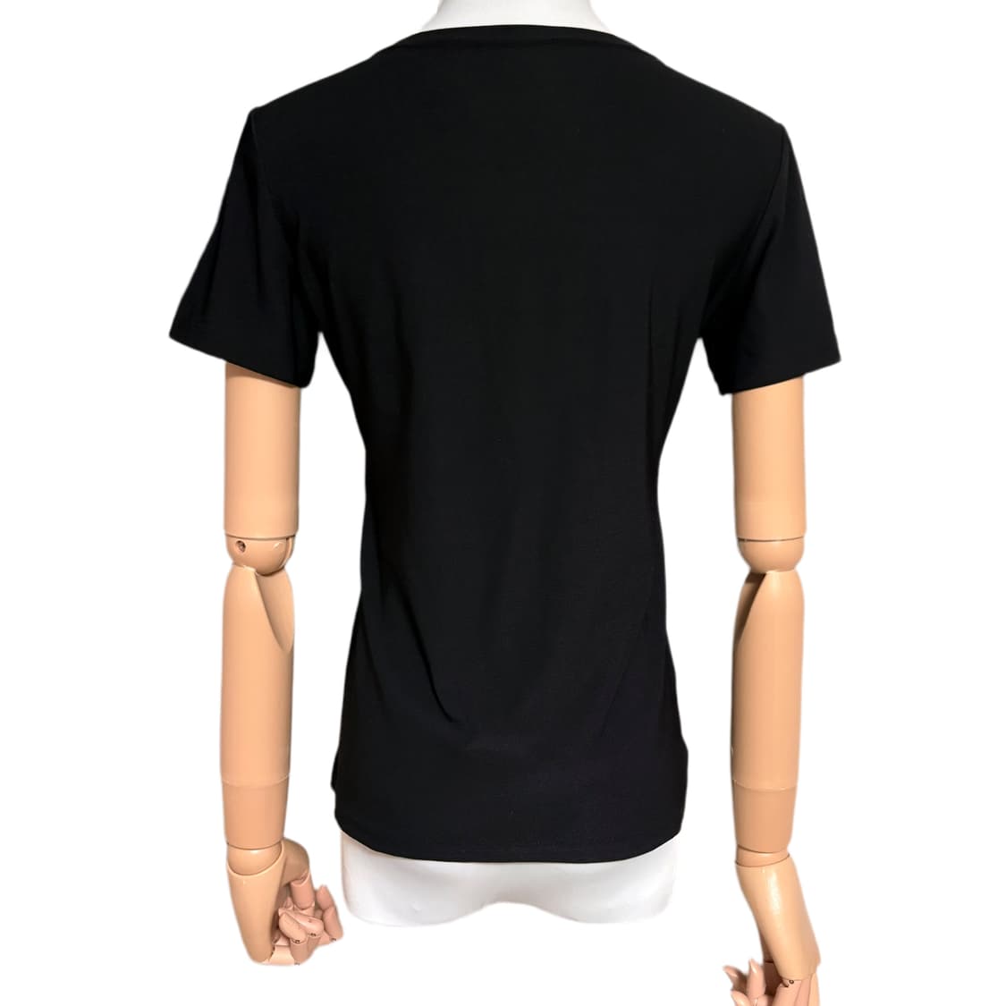 (이체시에눌) 일본 고딕 펑크 리본 패치 스팽글 레이어드 브이넥 반팔 상품이미지4