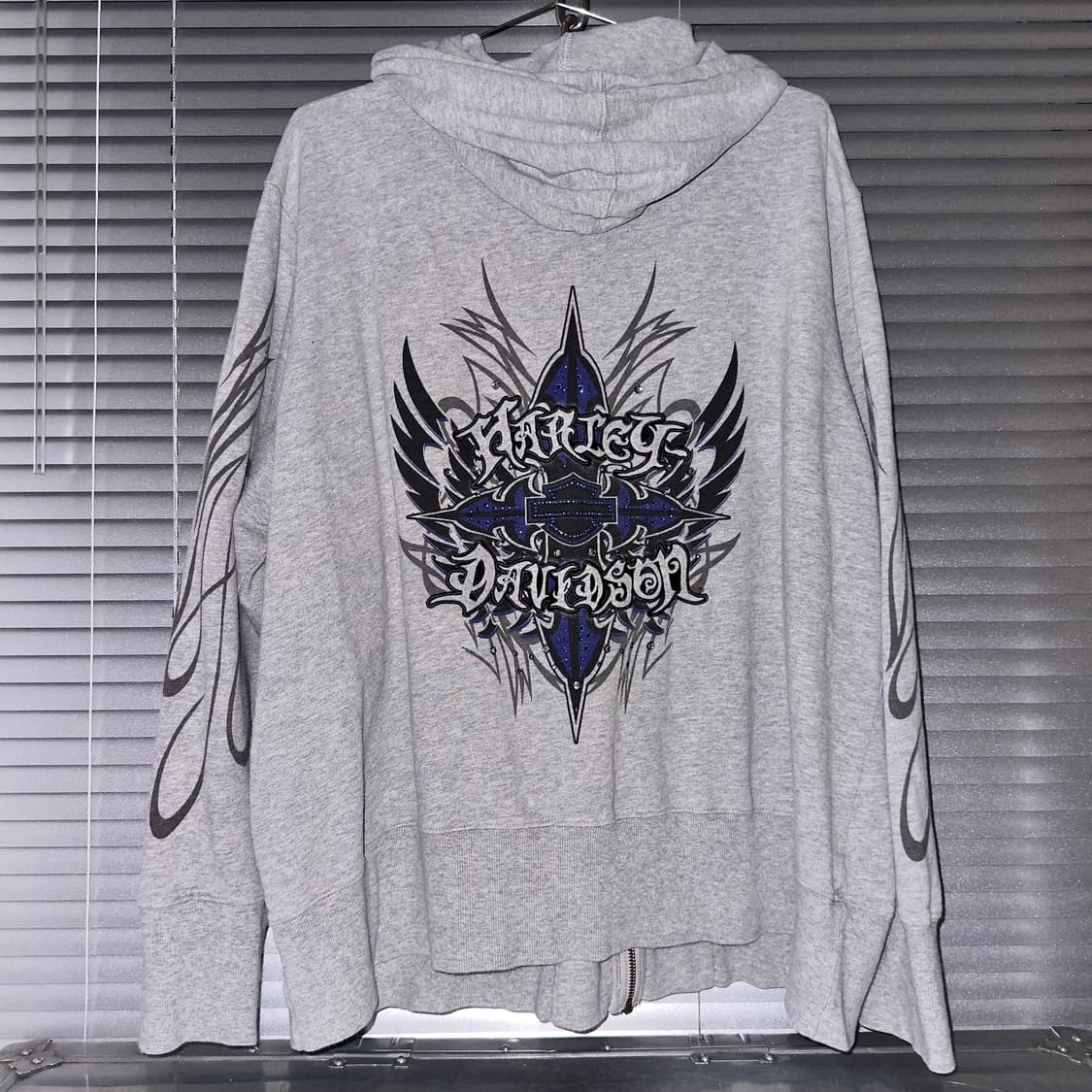 2009 할리데이비슨 블루 블링 & 플레임 후드 집업 상품이미지4