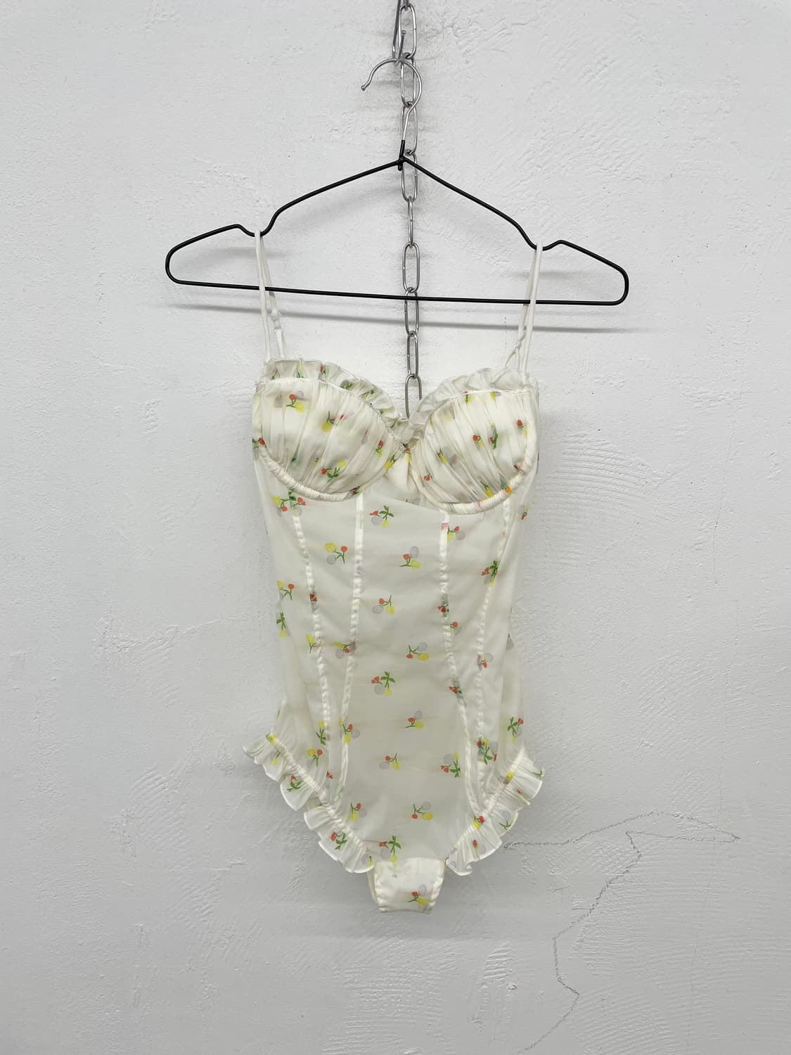 플로럴 셔링 프릴 바디수트 상품이미지4