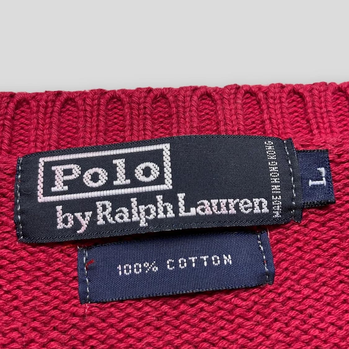 폴로 라운드넥 코튼 레드 니트 상품이미지4