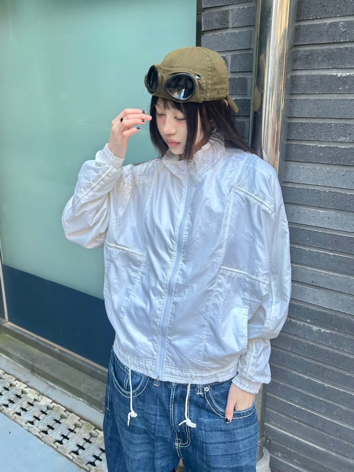 90s PUMA 화이트 크롭 윈드브레이커 상품이미지2