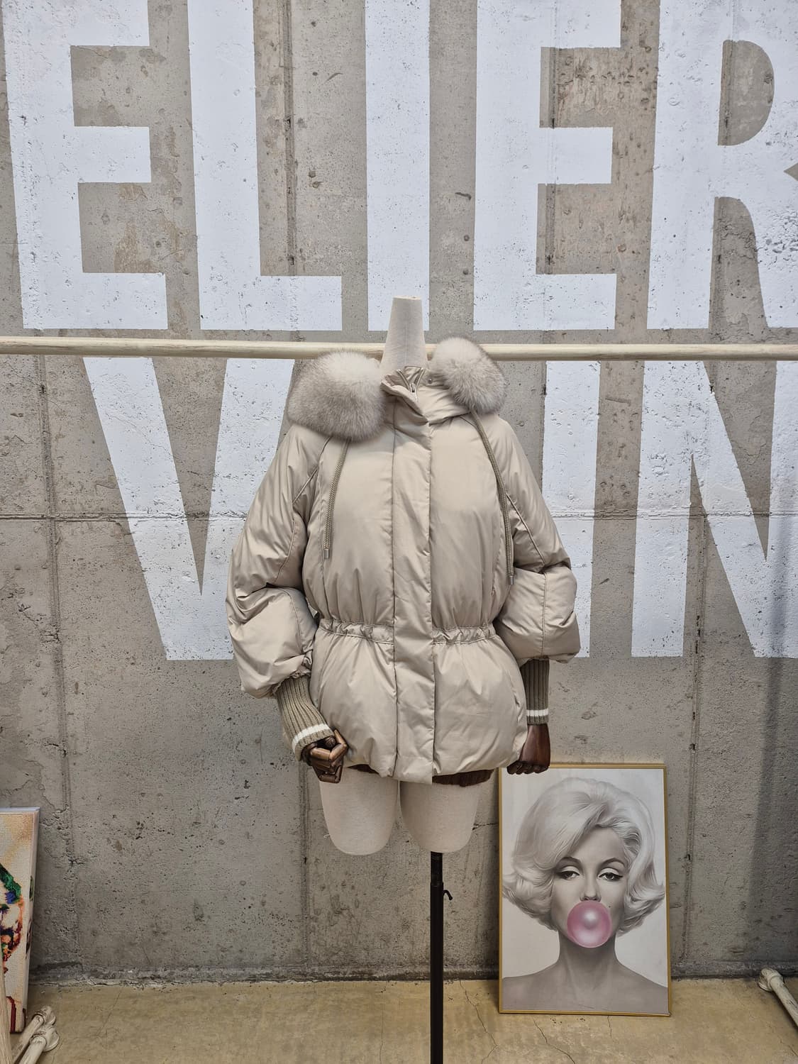 보브 폭스 후드 구스패딩 자켓 상품이미지2