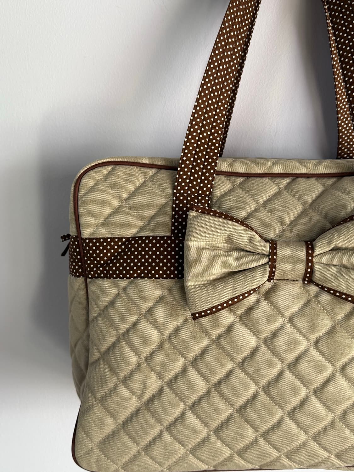 나라야 브라운 도트 리본 숄더백 모리걸 라떼맛  상품이미지2