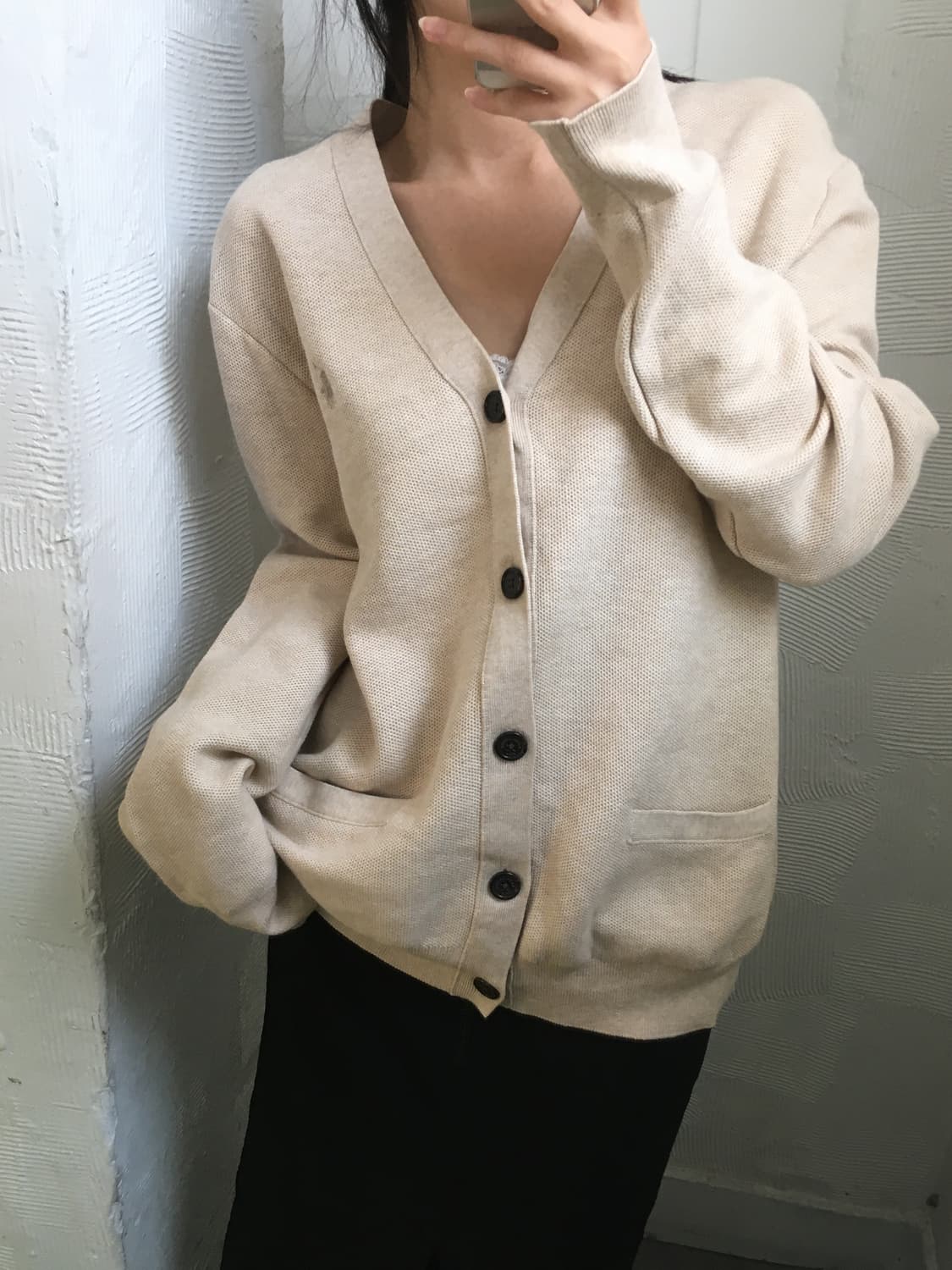 Polo 폴로 랄프로렌 아이보리 베이지 컬러 피마코튼 브이넥 가디건 상품이미지3