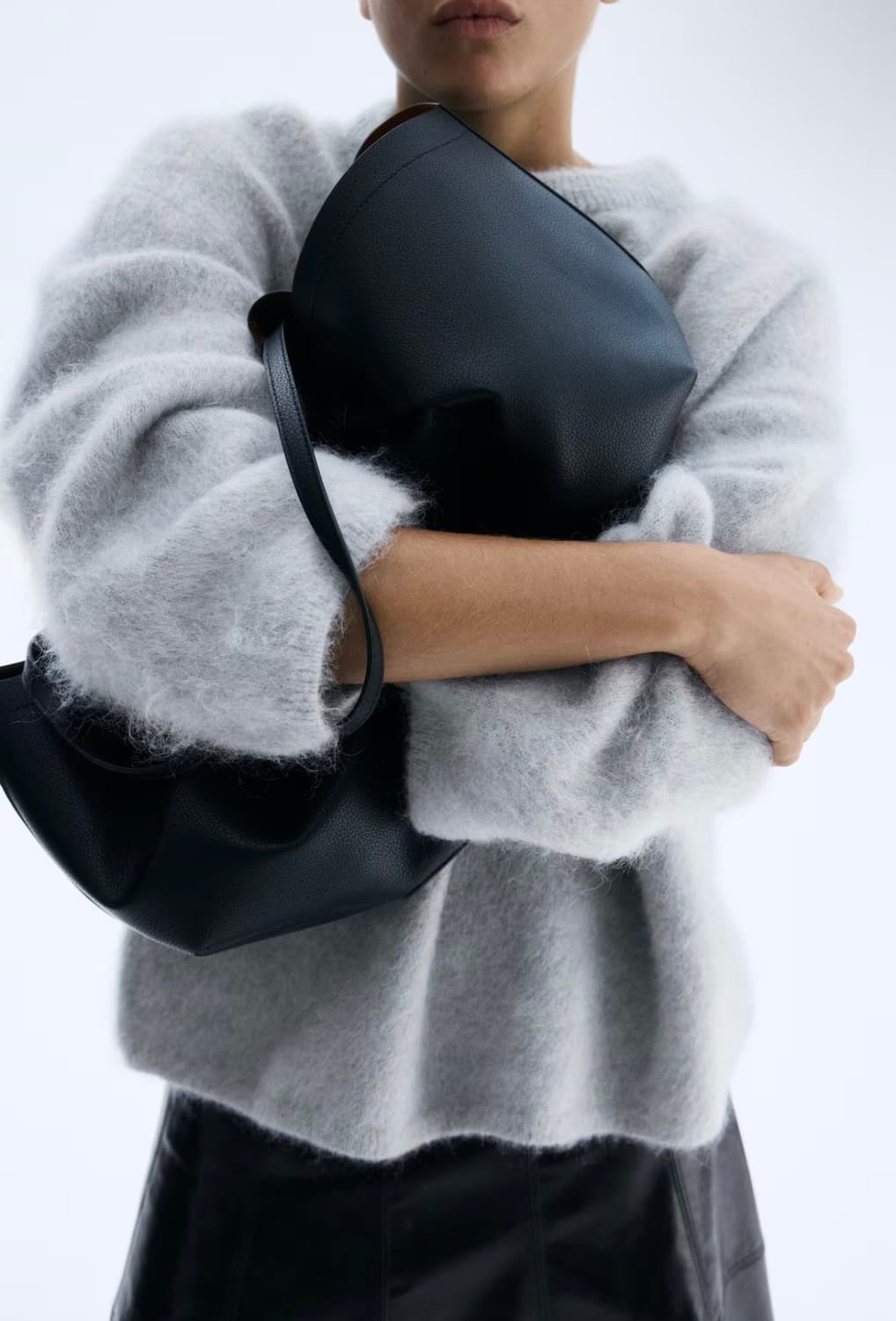 H&M 모헤어 블렌드 오버사이즈 니트 브라운 M 상품이미지3