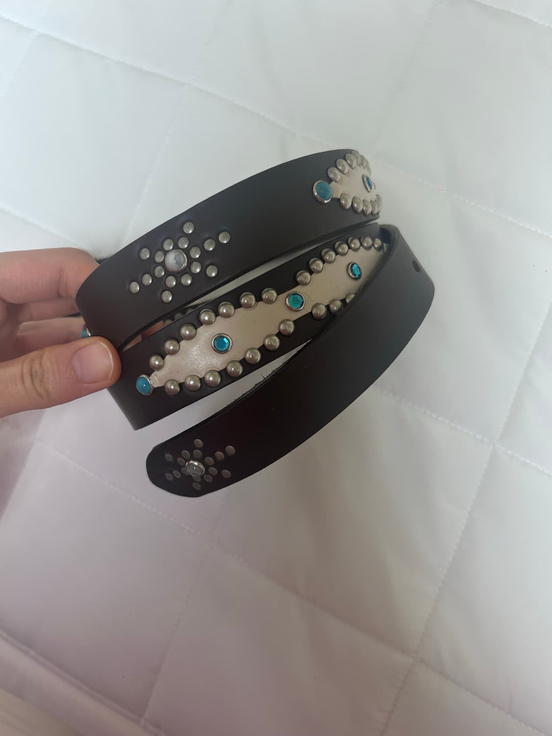 레이브 스터드 벨트 브라운벨트 보헤미안 상품이미지2