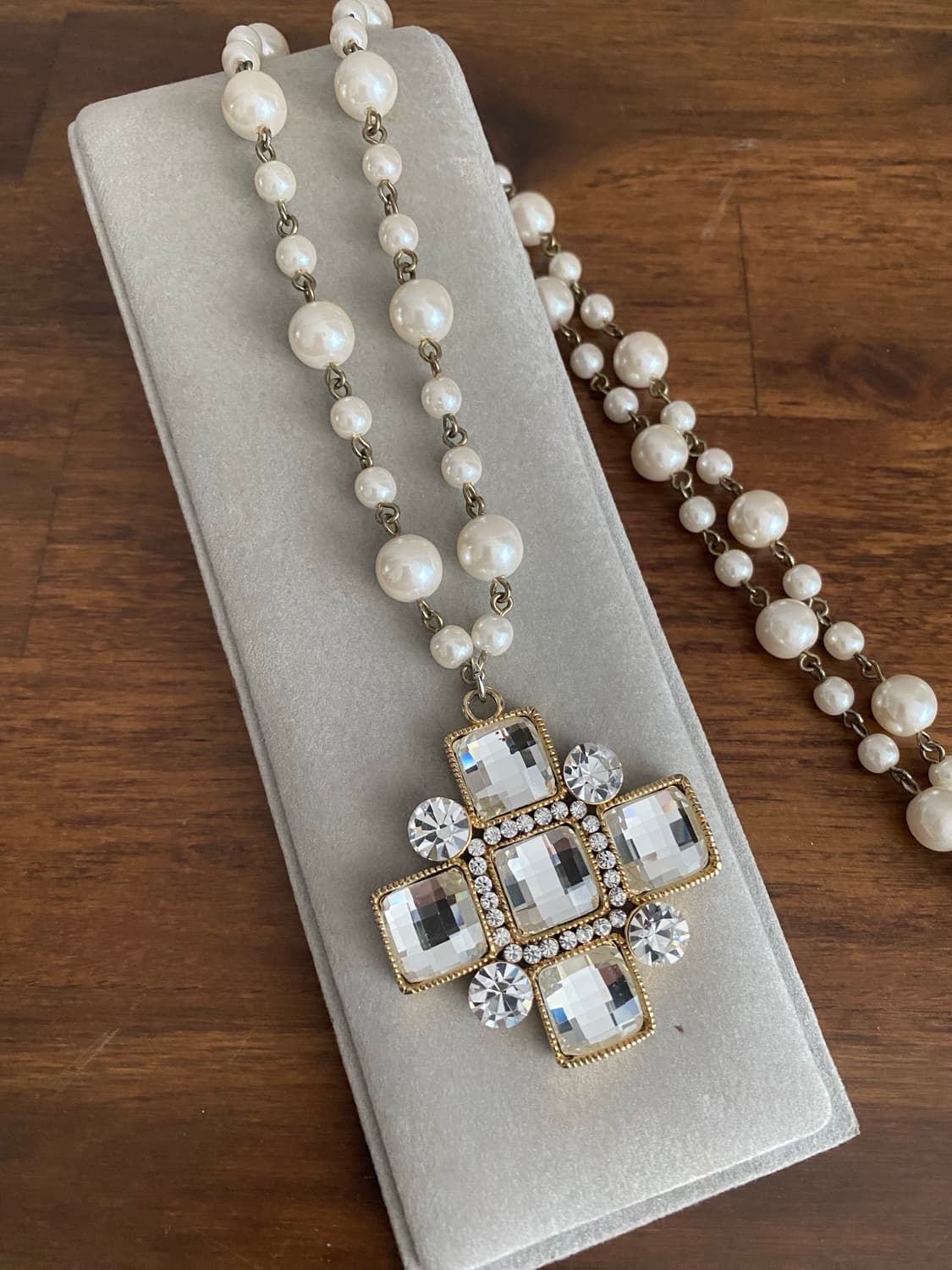 악세서리 큐빅펜던트 진주 목걸이 상품이미지2