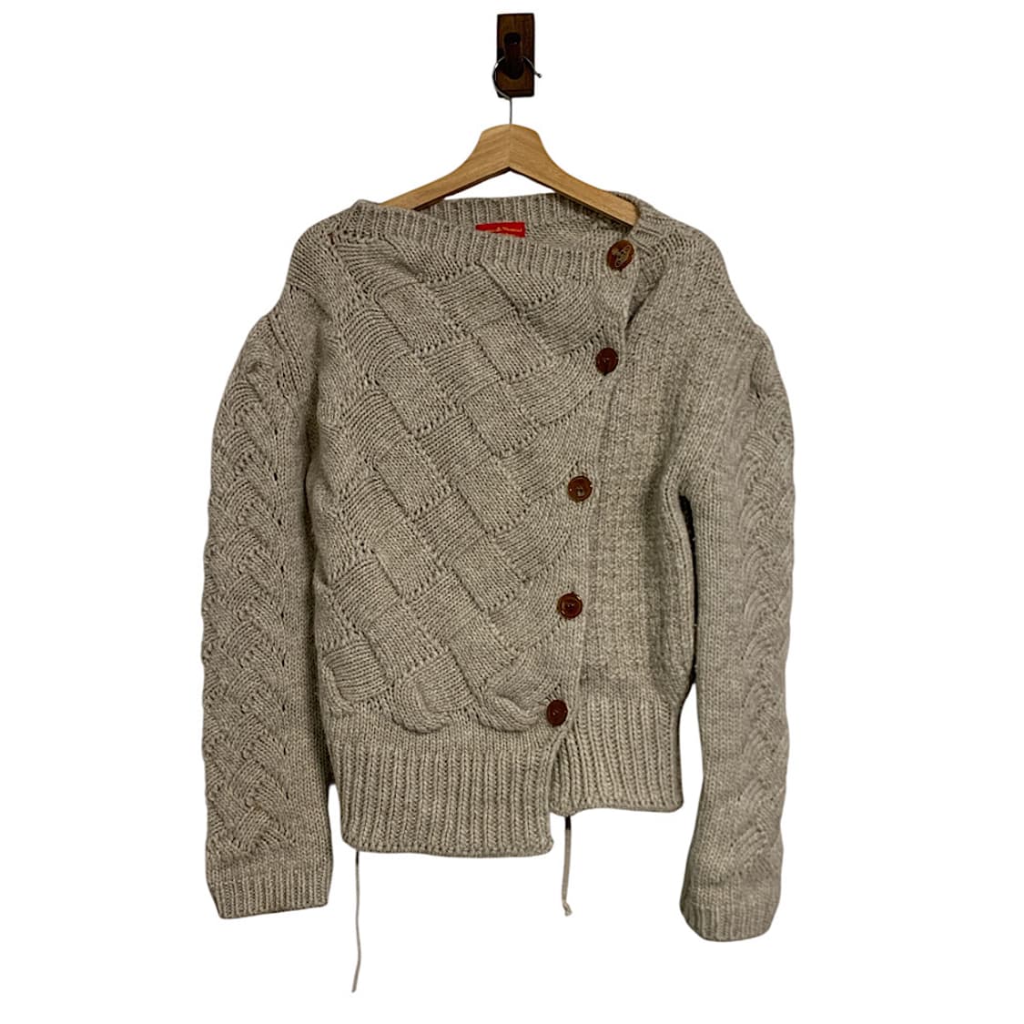 비비안웨스트우드 레드라벨 비대칭 울 알파카 가디건 S 상품이미지1