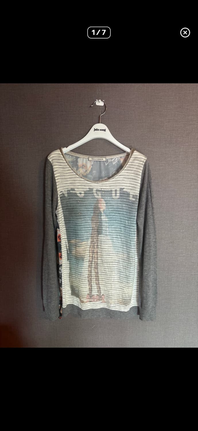 파올로 까사리니 PAOLO CASALINI 플라워 스트라이프 롱슬리브 상품이미지1