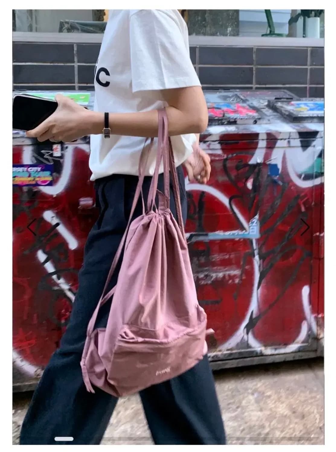 Haag 헤이그 스트링 백팩 핑크 새제품 상품이미지2