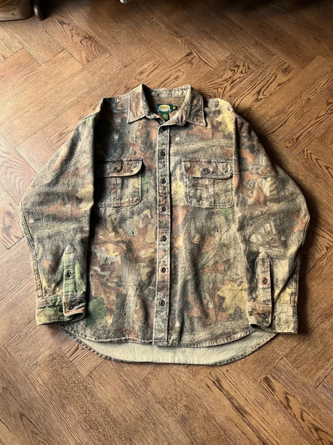 [XL]USA 빈티지 트리 카모 헤비 샤모아 헌팅셔츠 상품이미지1