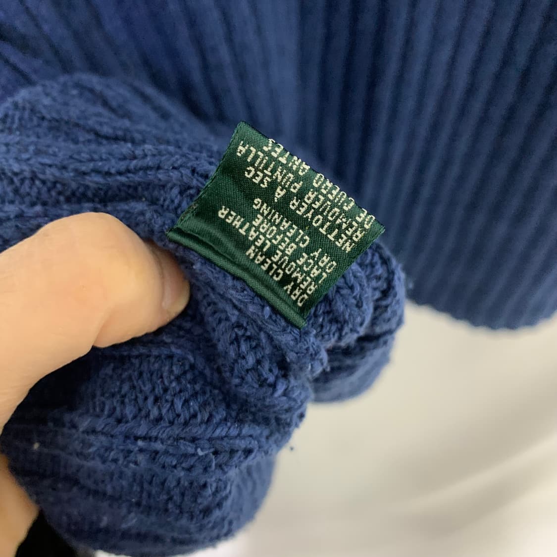 로렌 랄프로렌 아일렛 레이스업 골지 니트 블루 여성 상품이미지6