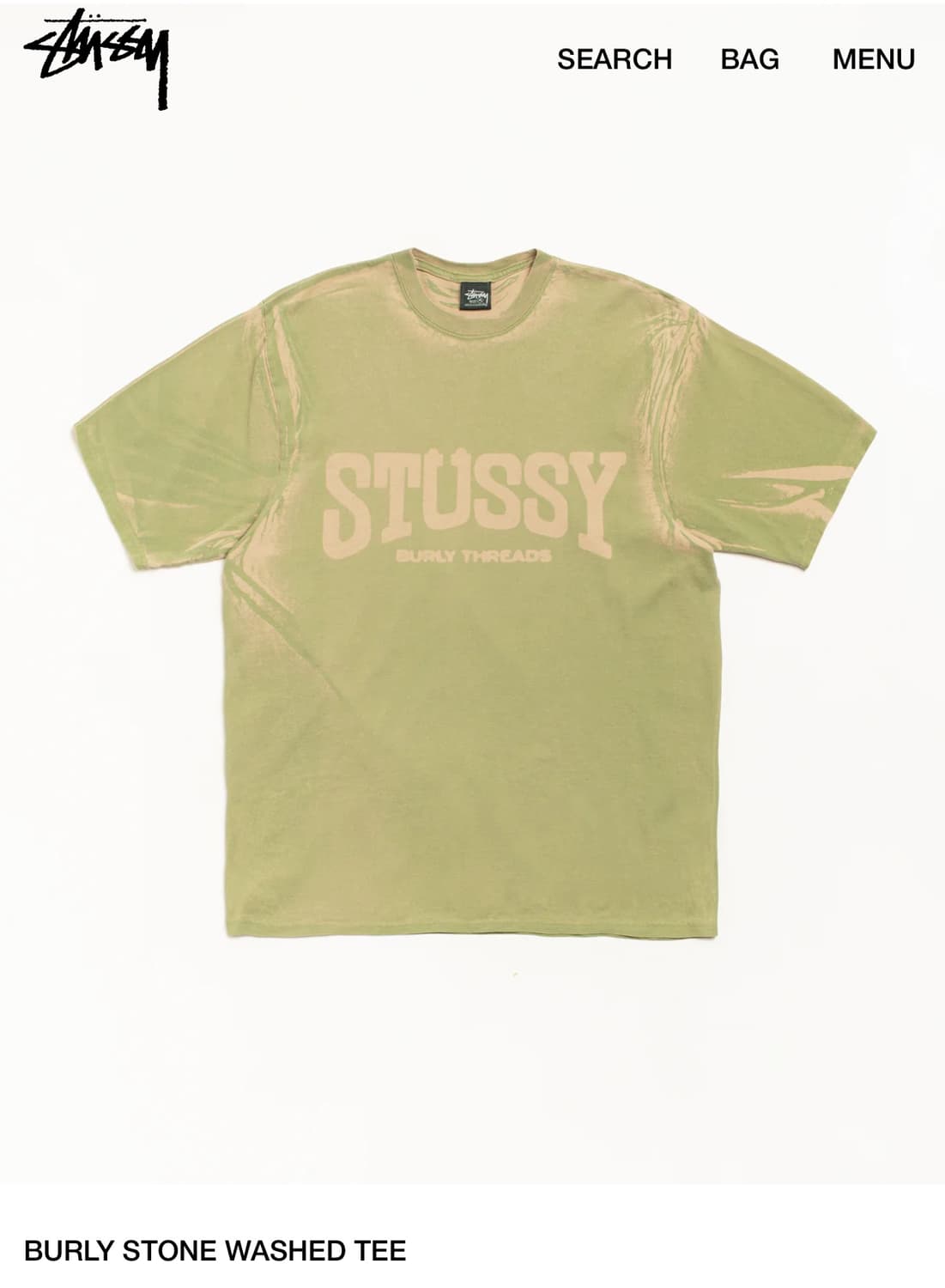 스투시 BURLY STONE WASHED TEE M (택포) 상품이미지1