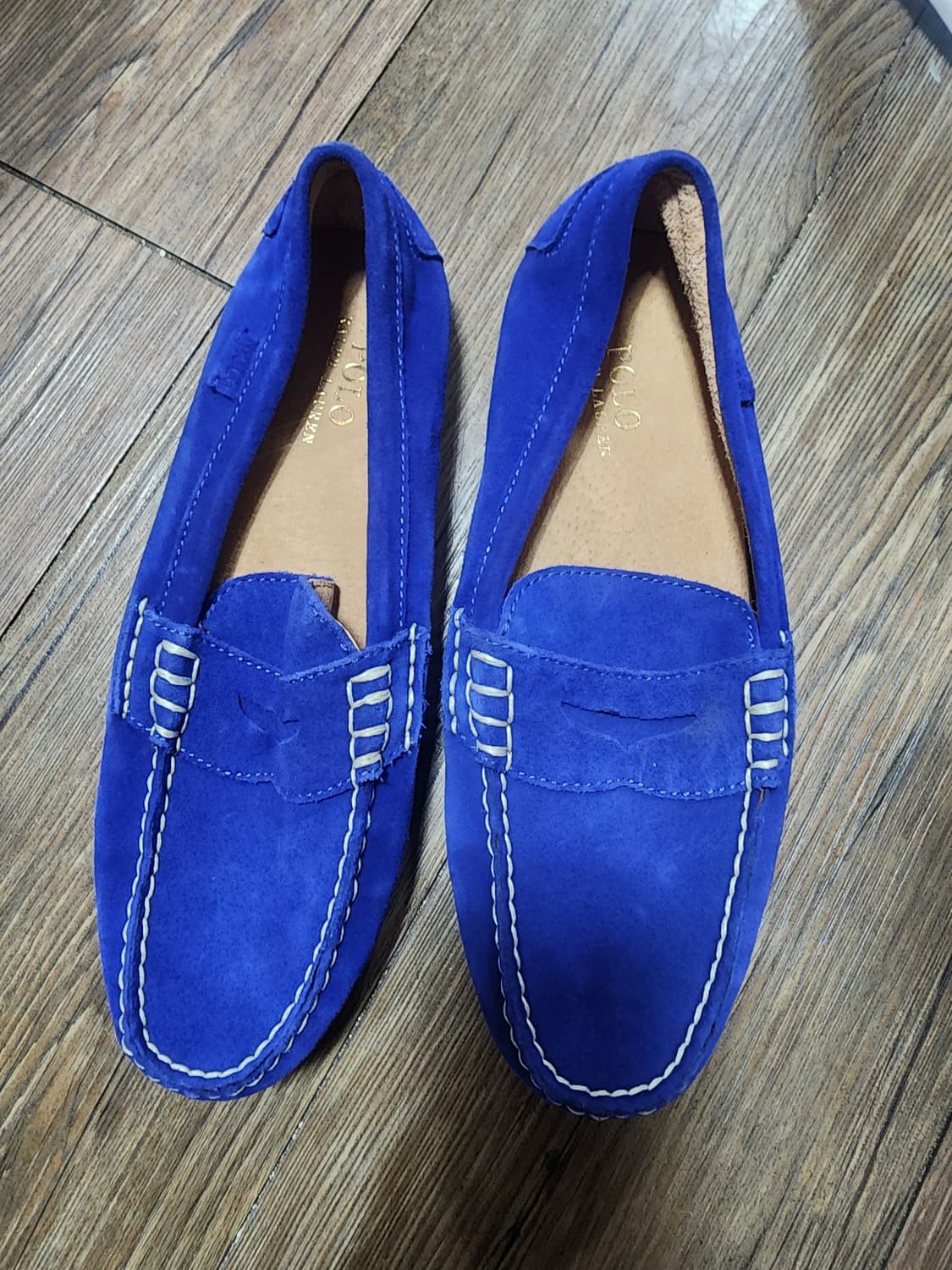 폴로 랄프로렌 블루 스웨이드 로퍼 드라이빙슈즈 상품이미지1