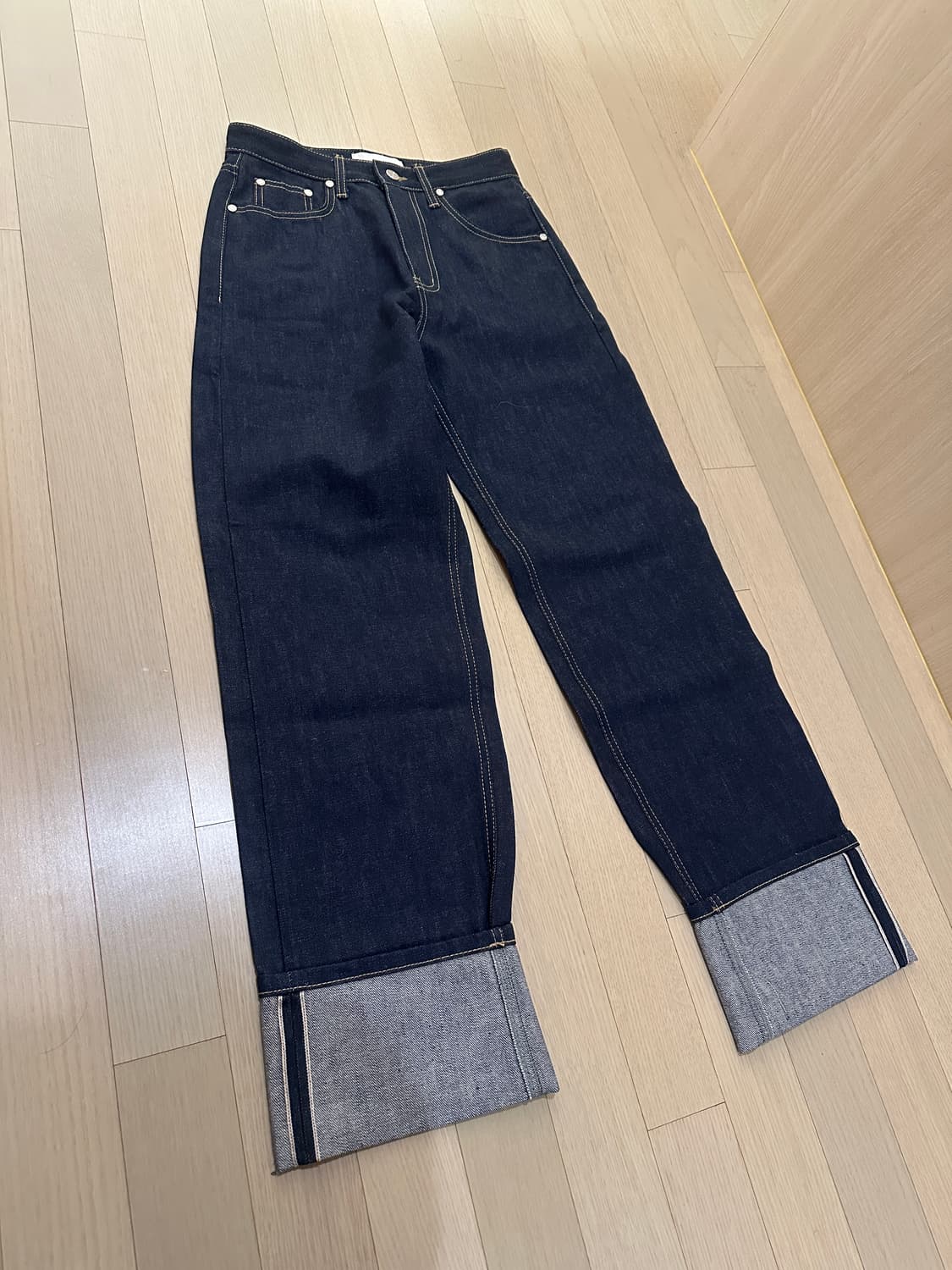 (새상품) 킨더살몬 청바지 셀비지 데님 사이즈1 상품이미지2