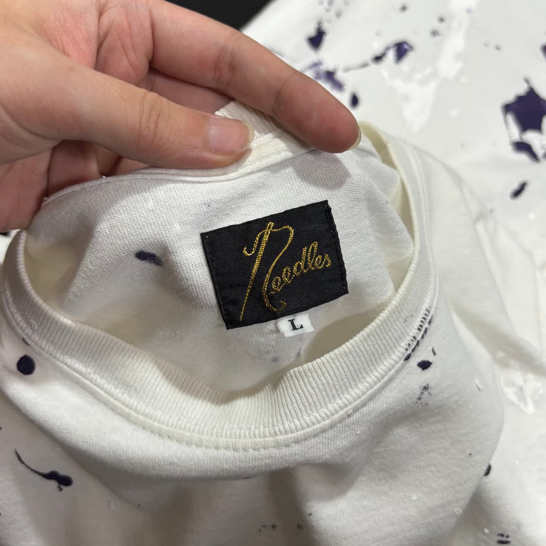 L 니들스 네펜데스 화이트 페인트 스플래터 반팔티 상품이미지4