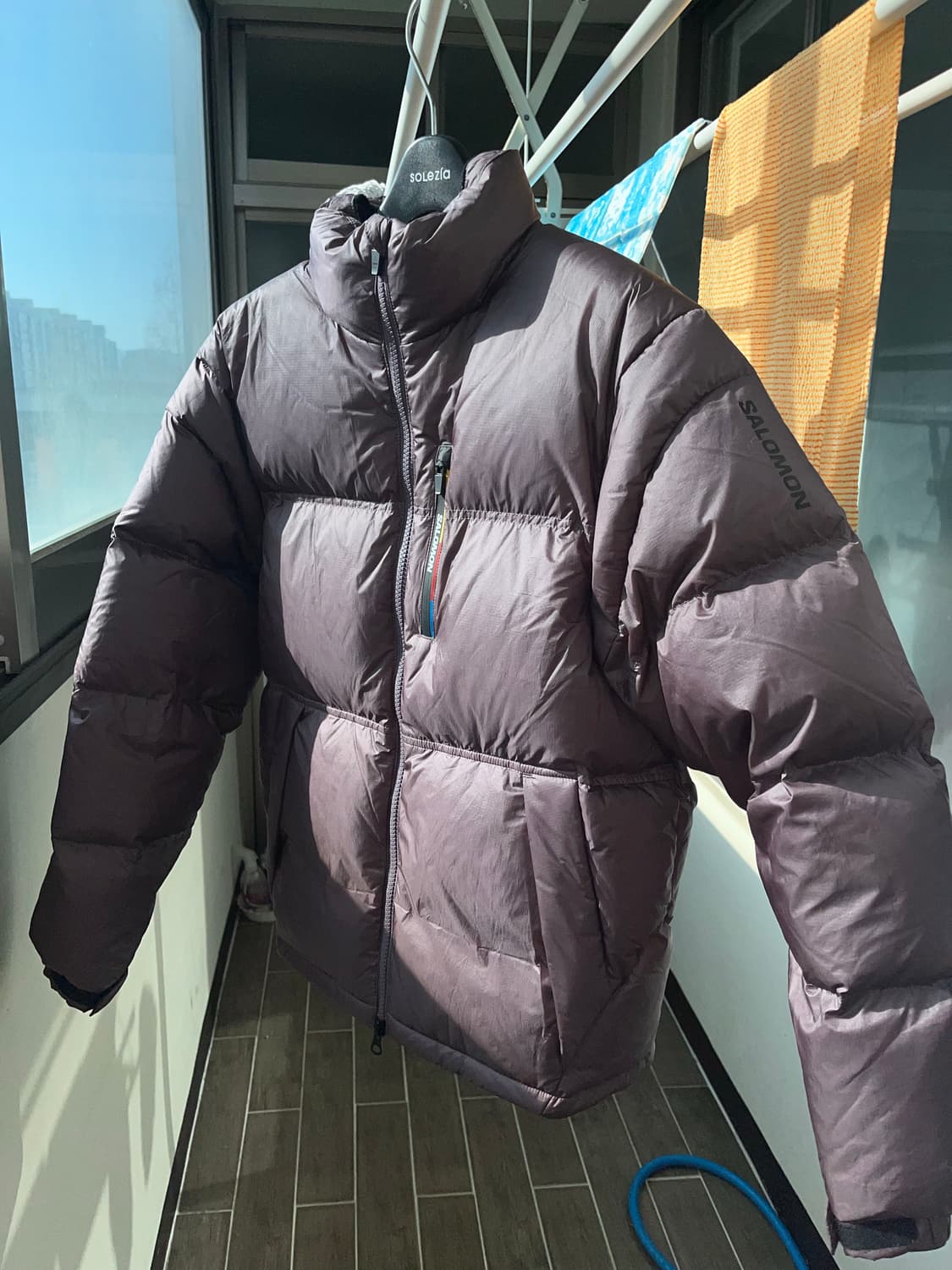 (새상품)살로몬 컨투어다운패딩S 퍼플그래이 상품이미지3