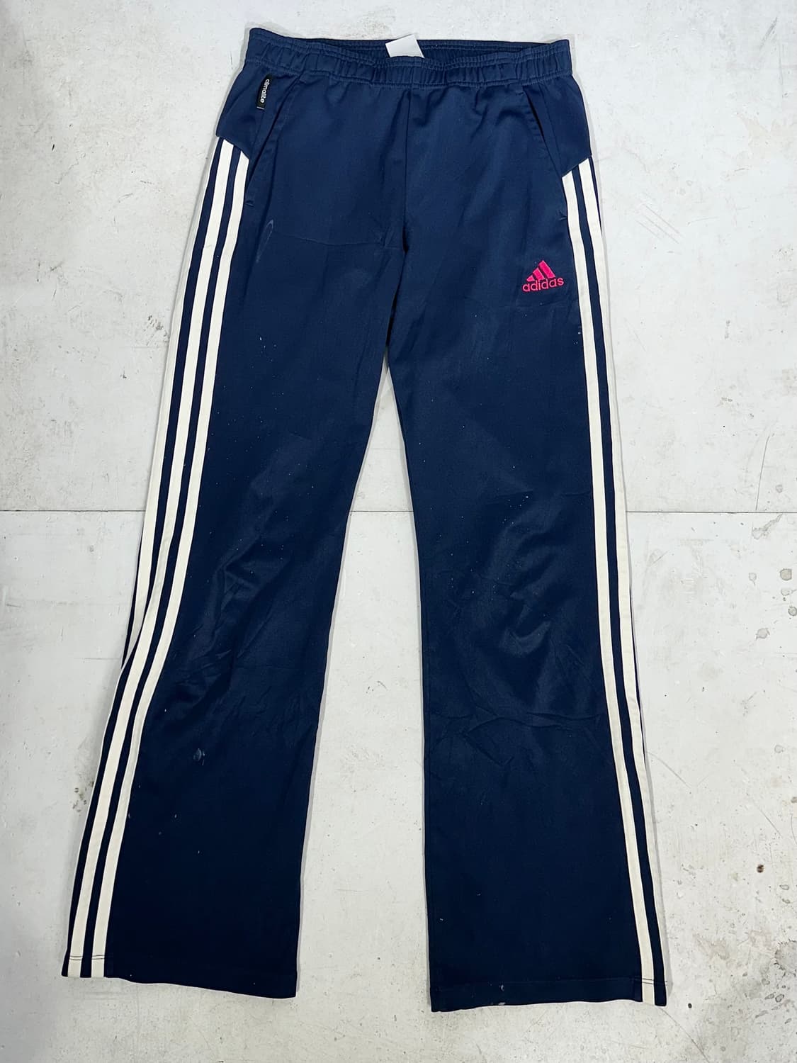 아디다스 네이비 핑크 와이드 트레이닝 팬츠 삼선 부츠컷 추리닝 바지 M 상품이미지4