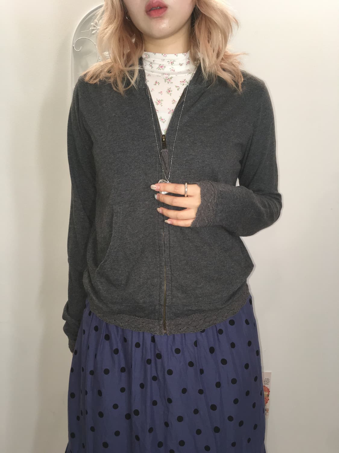Jpn vintage charcoal hood zipup 상품이미지4