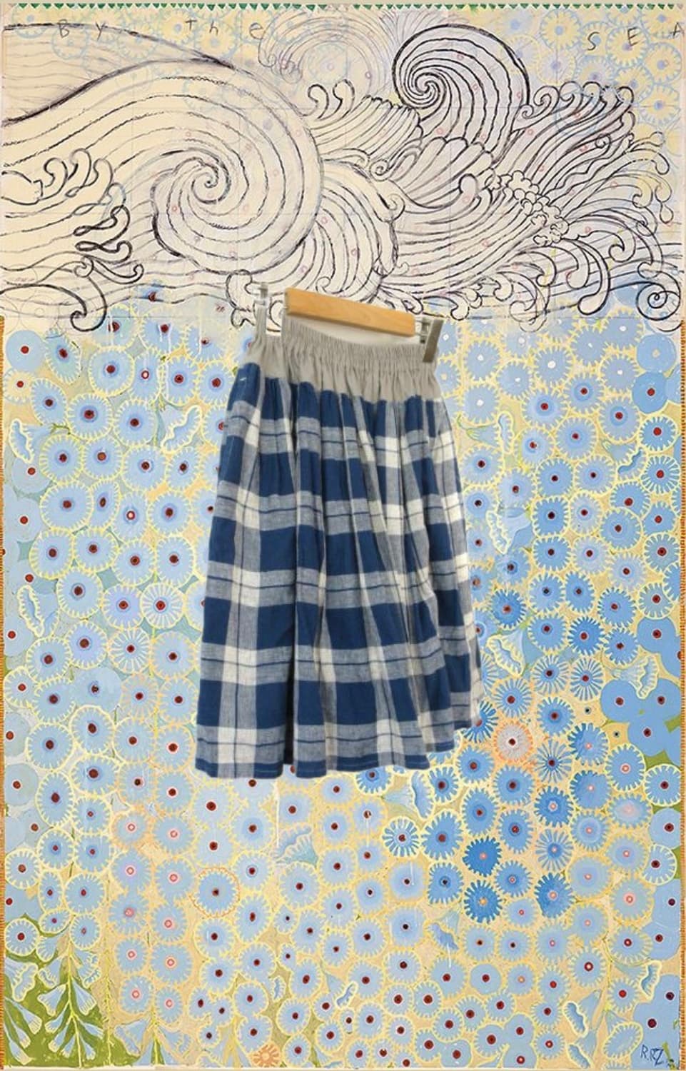 Beams Boy 빔즈보이 블루 체크 플레어 스커트 상품이미지2