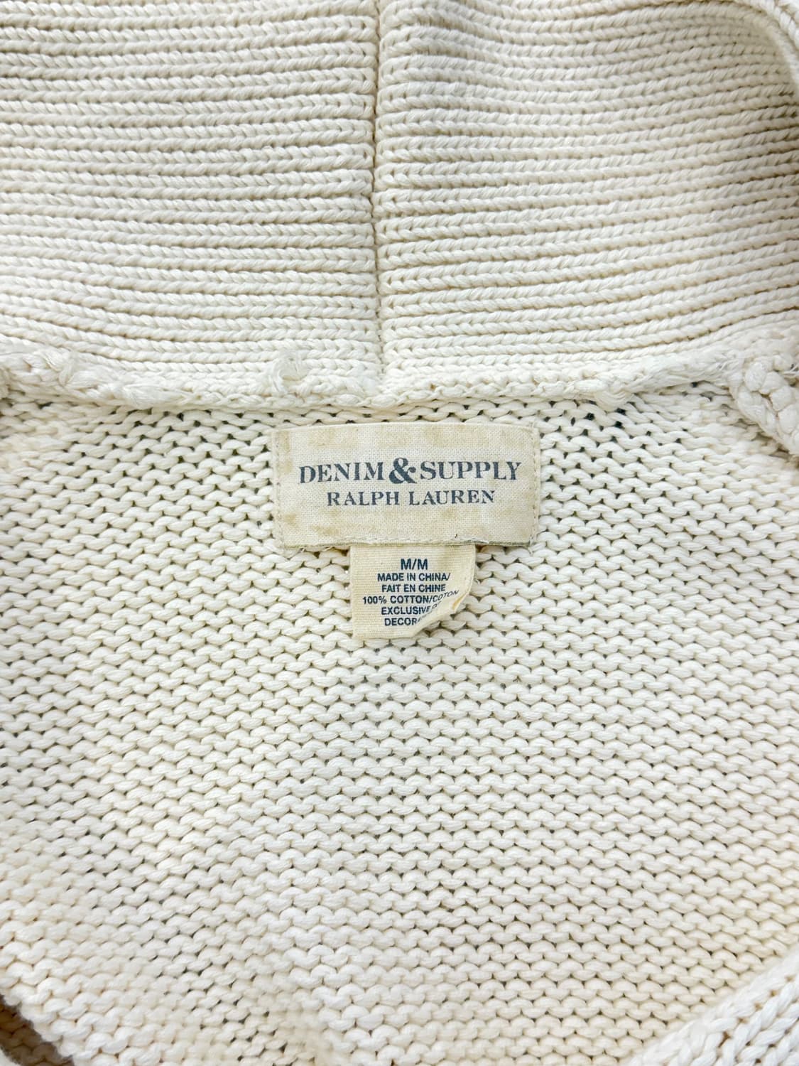 데님 앤 서플라이 랄프 로렌 아이보리 코튼 크로피 카라 가디건 상품이미지7