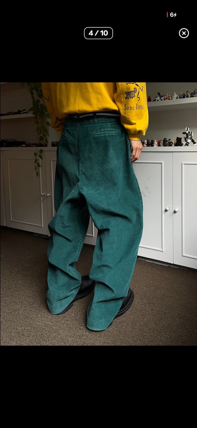 Reed st. James 파인그린 코듀로이 와이드 트라우저 상품이미지4