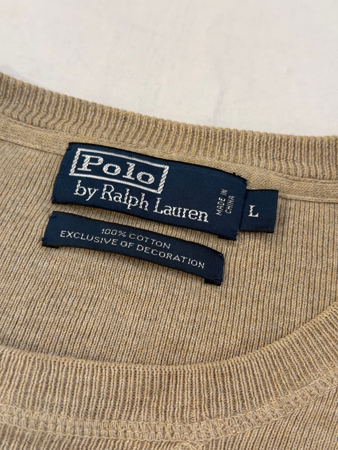 폴로 랄프로렌 오트밀 코튼 니트 베이지 상품이미지3