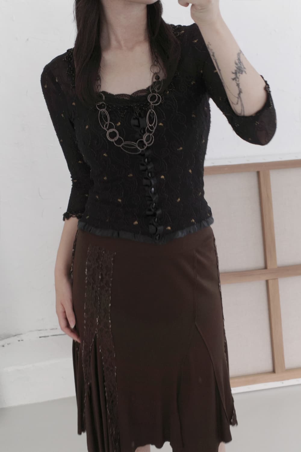 see-through flower cardigun 상품이미지7