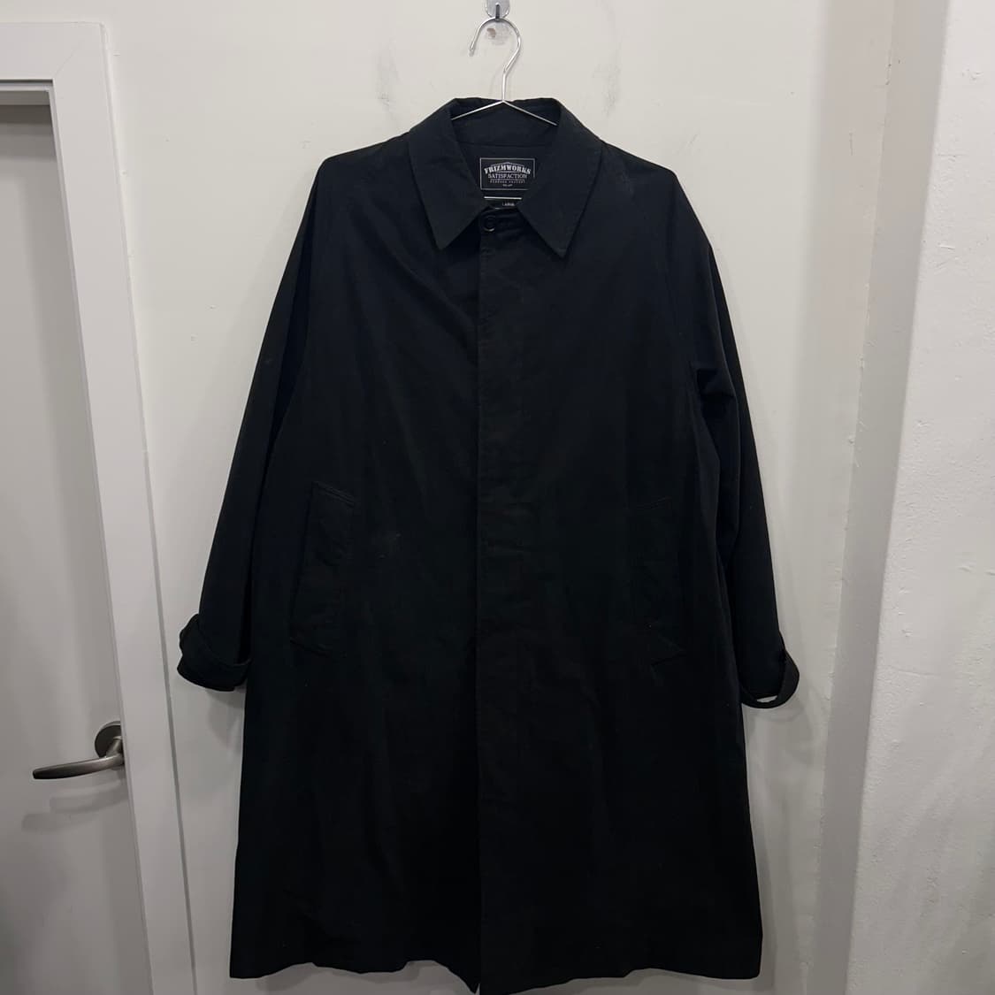 프리즘웍스 오버핏 코튼 싱글 발마칸 트렌치 코트 상품이미지2