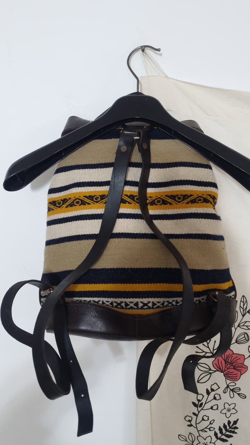 빈티지 에스닉 패턴 통가죽 백팩 상품이미지6