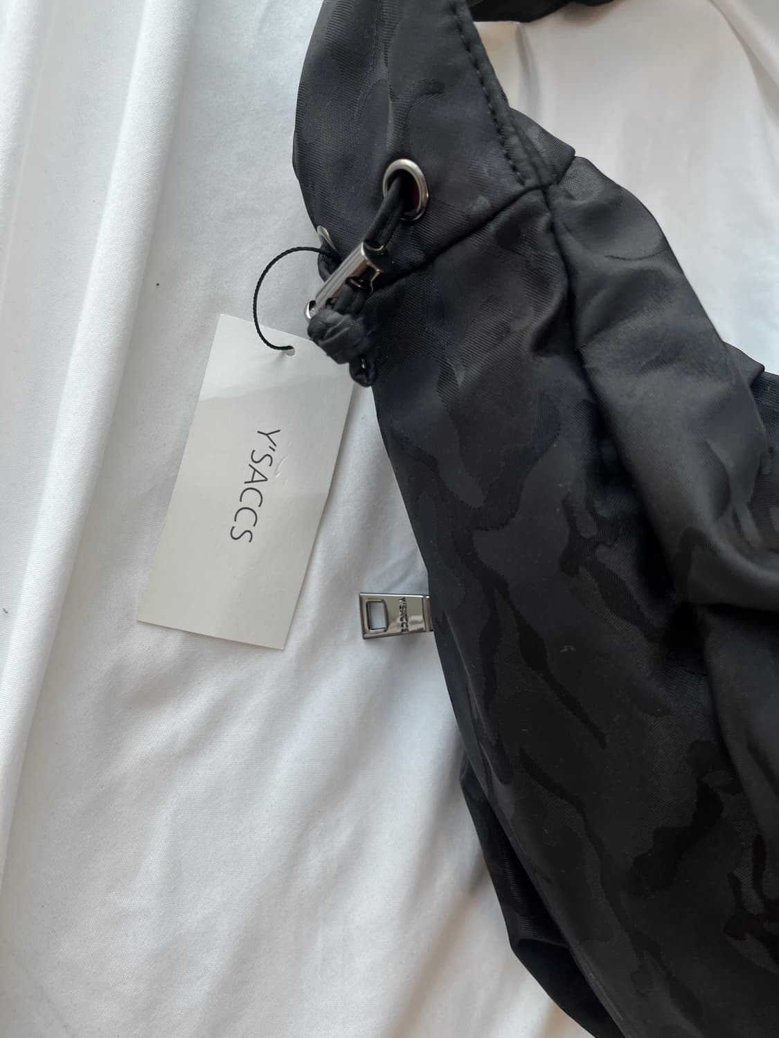 (새상품) Y’SACCS 요지 야마모토 카모 셔링 숄더 백 토트 백 상품이미지3