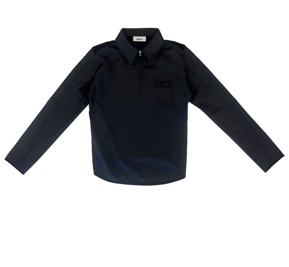 지초이 aw25 HALF ZIP SHIRT (BLACK) size 1 상품이미지1