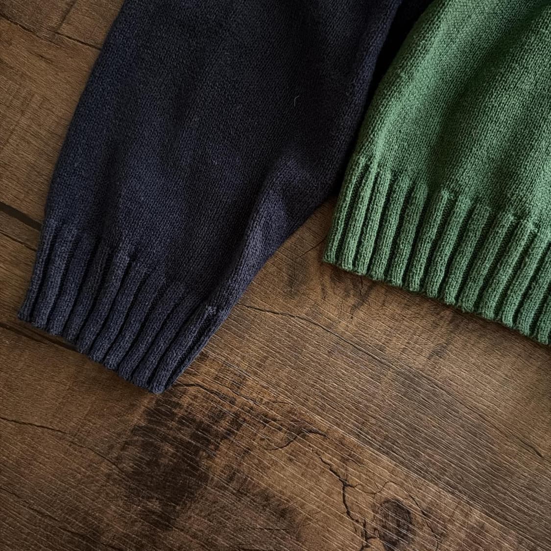 스투시 컬러블록 래글런 니트 크루 그린 상품이미지3