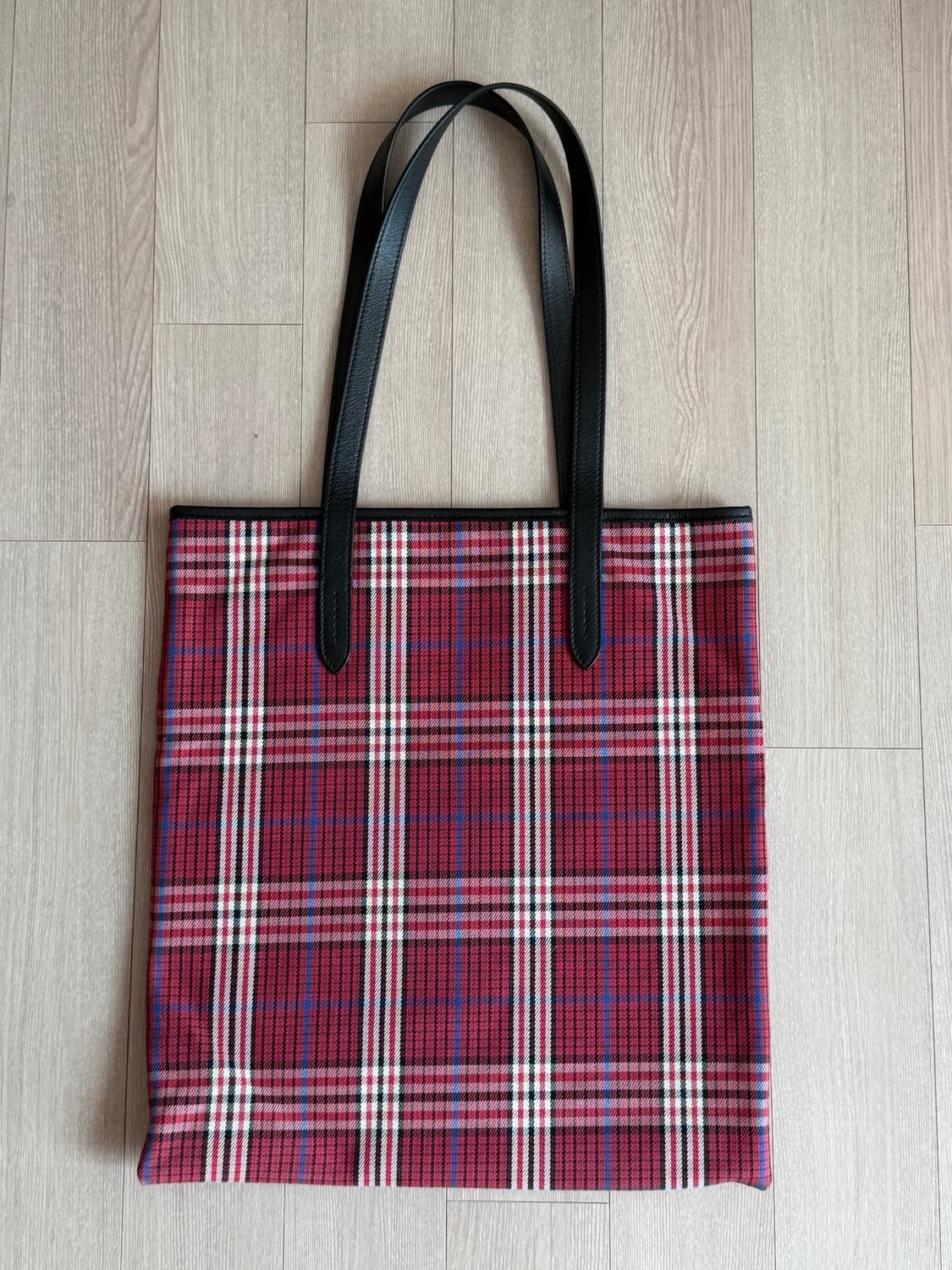 체크 패턴 토트백 상품이미지2