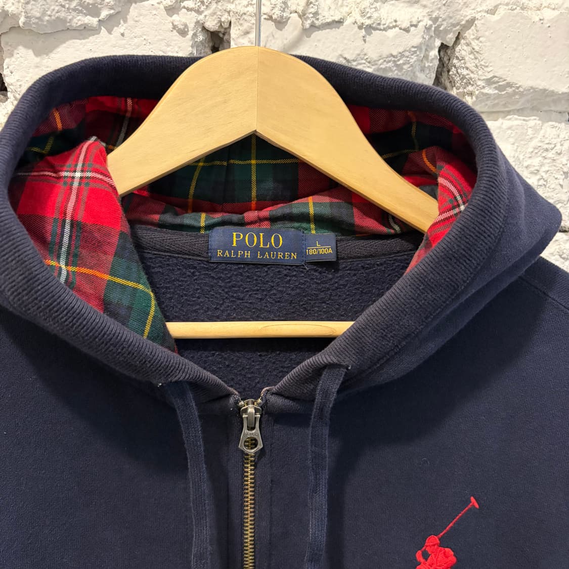 폴로 빅포니3 후드 타탄체크 후드집업 상품이미지2