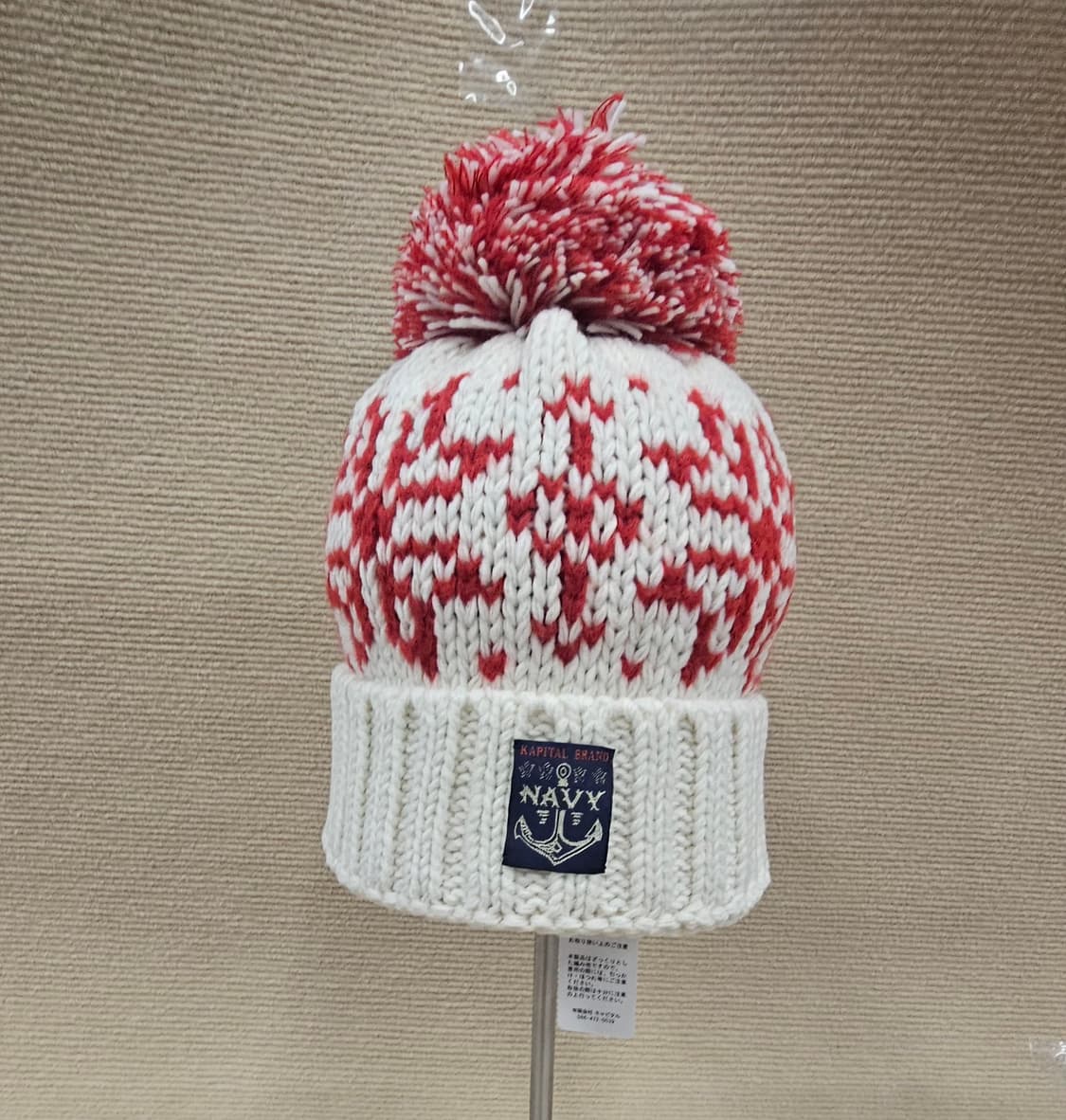 [새상품] 캐피탈 3G 울 스노우패턴 니트 캡 - 화이트 상품이미지1