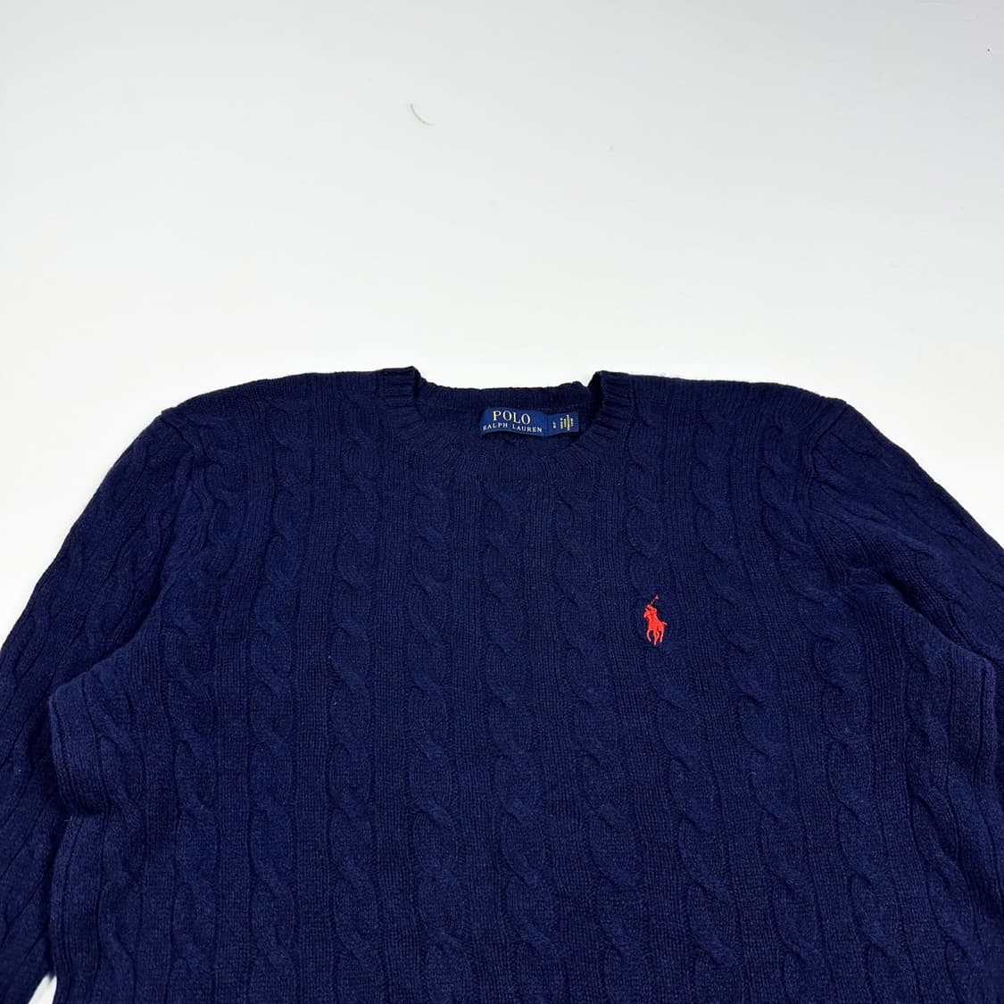 폴로 랄프로렌 포니 네이비 케이블 꽈배기 니트 (실측 M) 상품이미지1