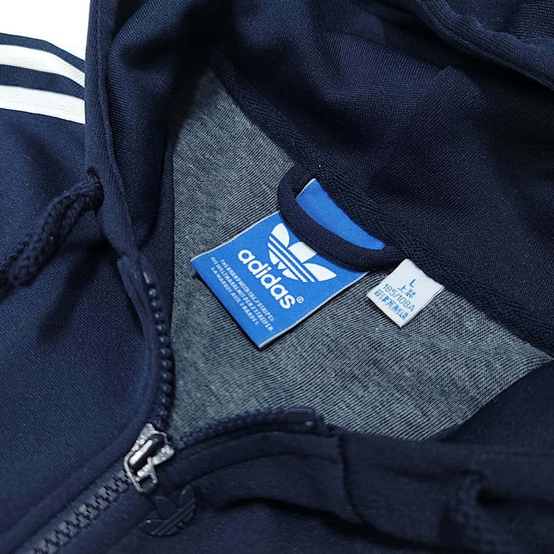 [L] 아디다스 네이비&화이트라인 파이어버드 플락 트랙탑 후드 집업 상품이미지9
