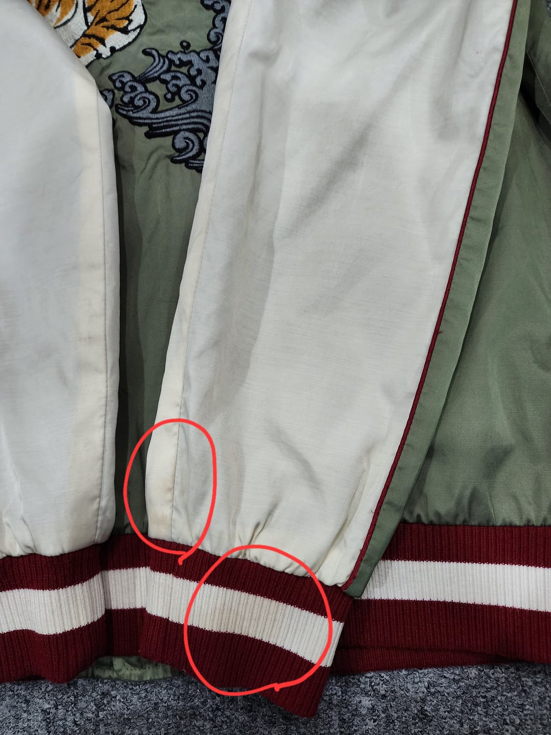 에비수 오리엔탈 타이거 자수 스카쟌 자켓  XL 상품이미지6