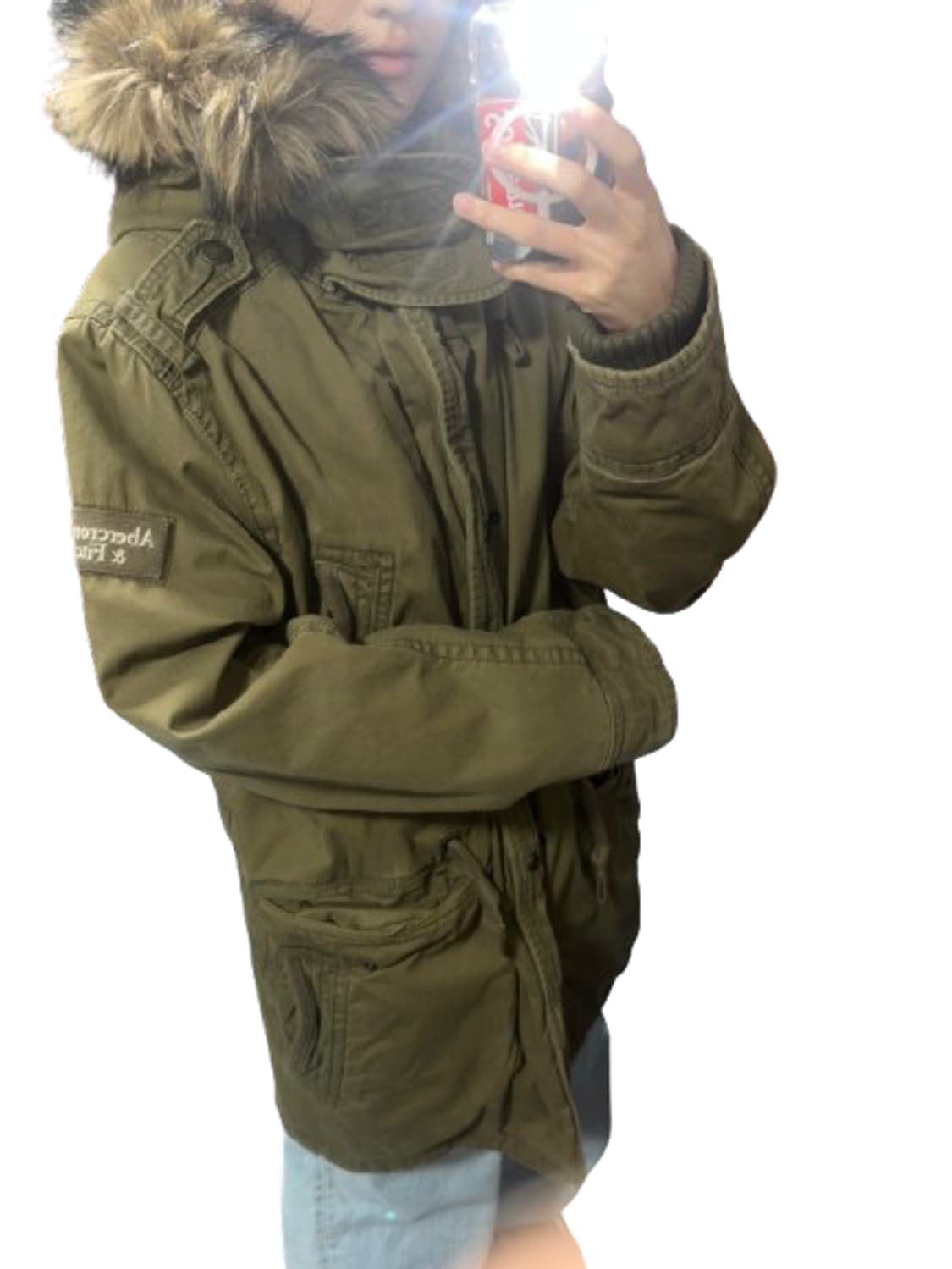 Abecrombie & Fitch 털 안감 카키 야상 상품이미지4