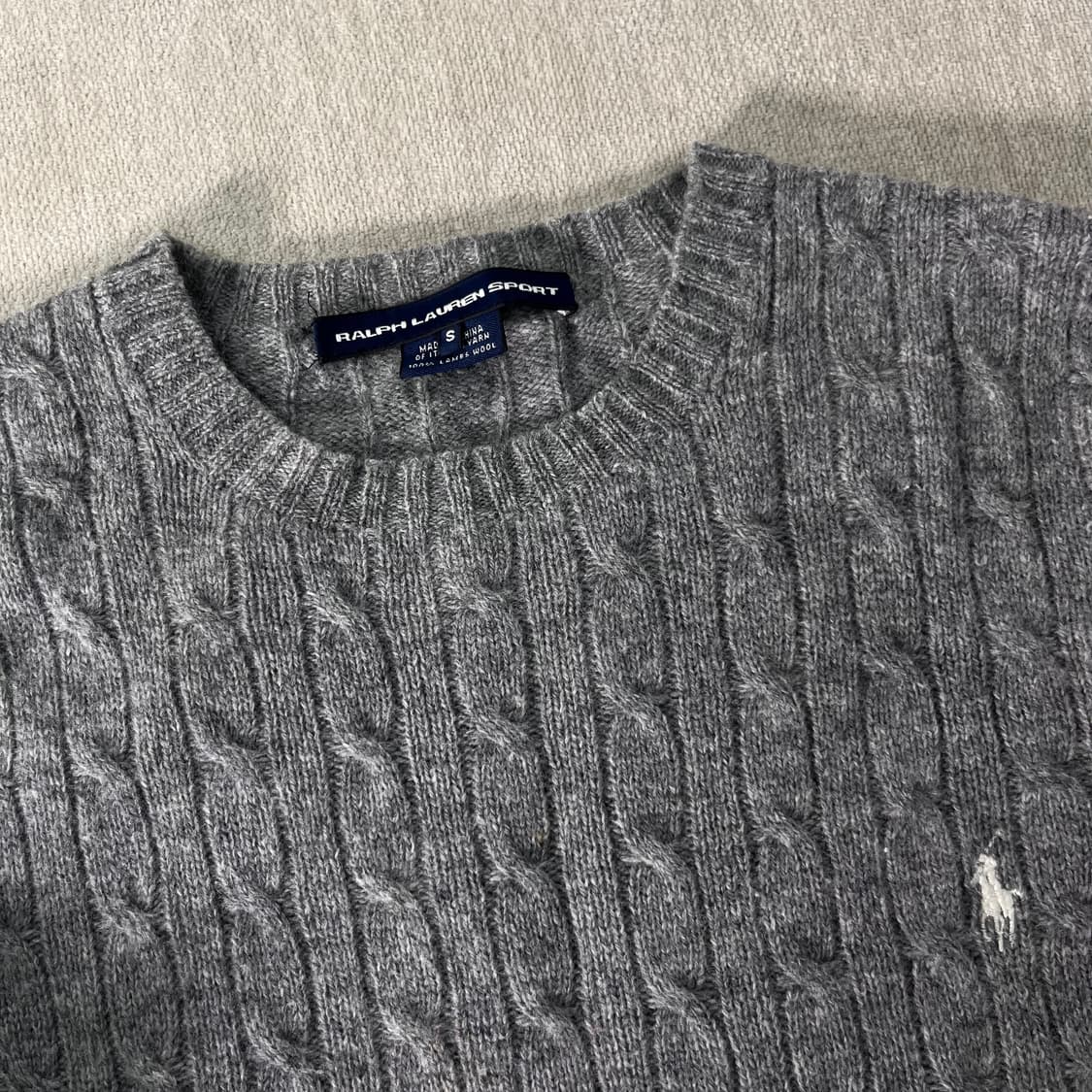 W 95 폴로랄프로렌 스포츠 램스울 꽈배기 니트 상품이미지2