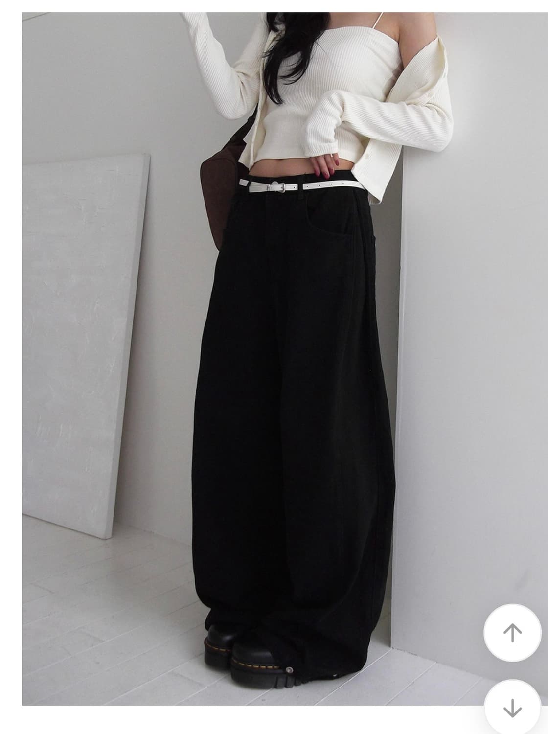 모디무드 사이드 스냅 3-way 와이드 코튼 핀턱팬츠 상품이미지1