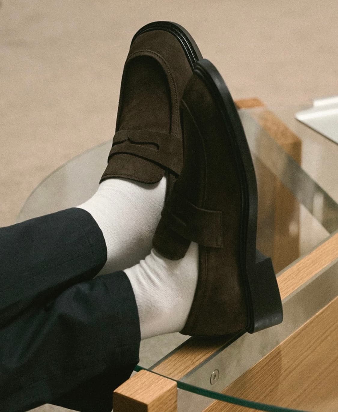 로맨틱무브 뉴 미니멀 스웨이드 로퍼(브라운) 상품이미지2