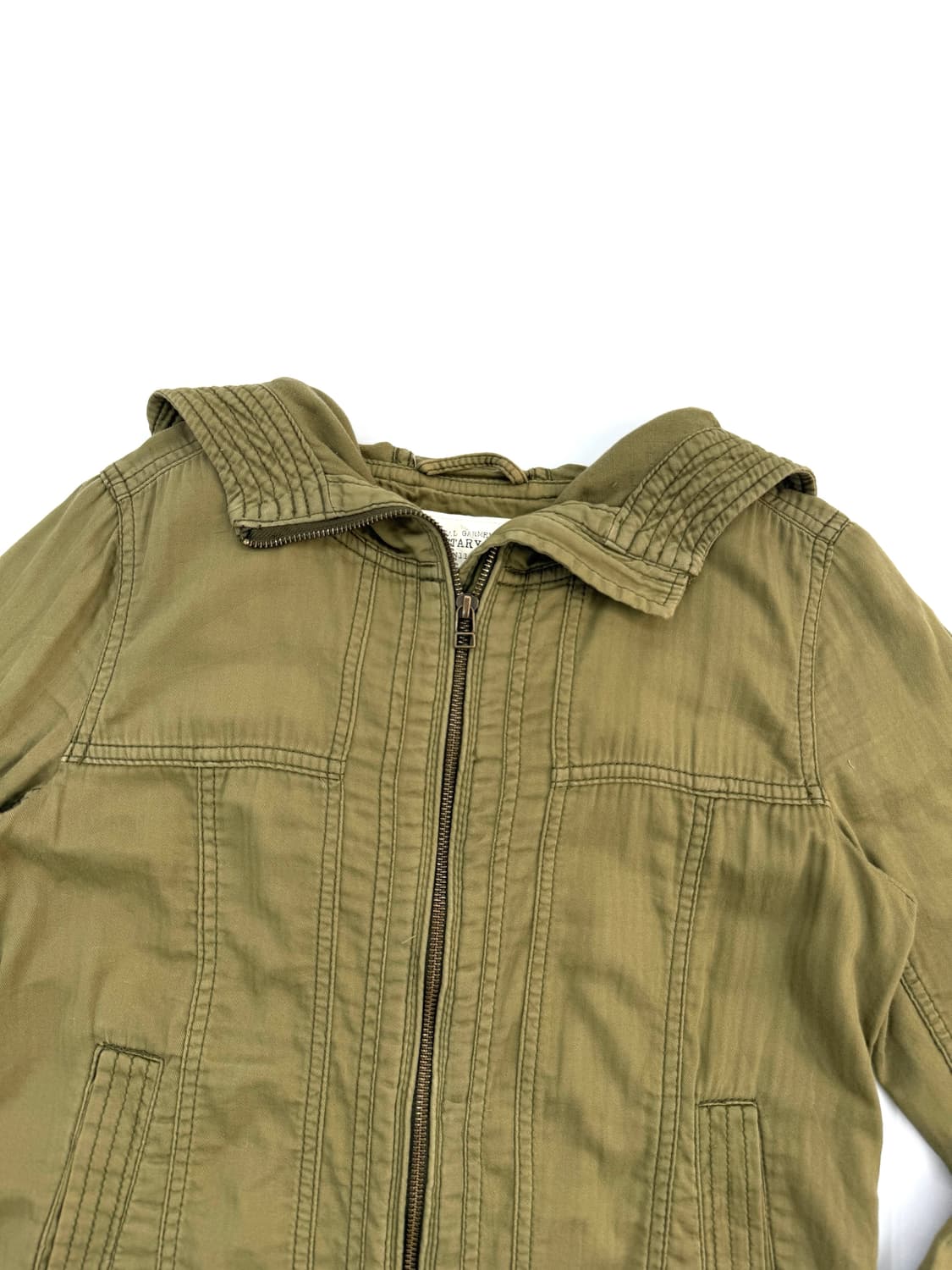 빈티지 유니클로 밀리터리 카키 후드 집업 상품이미지2