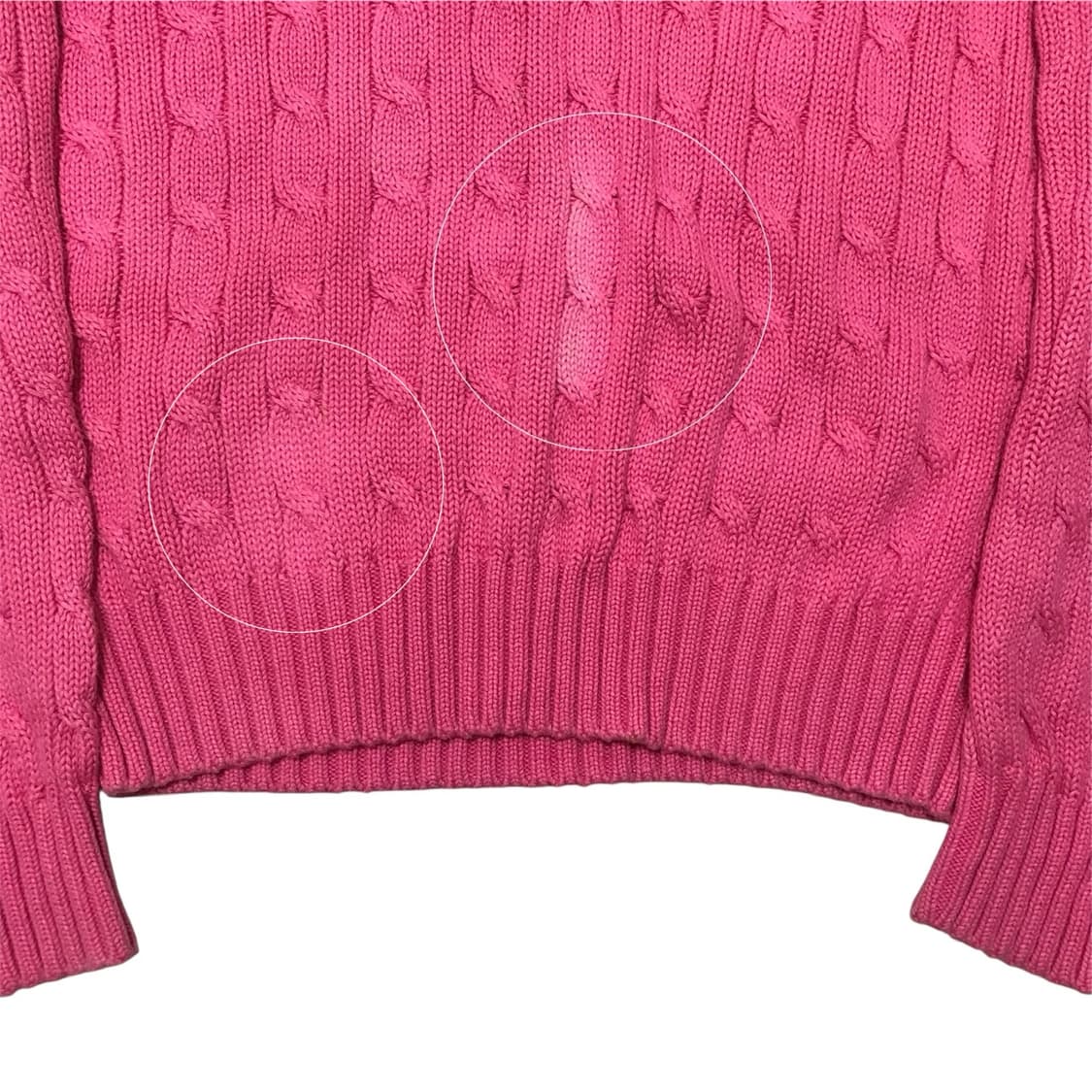 폴로 랄프 로렌 스포츠 브이넥 케이블 니트 핑크 상품이미지5