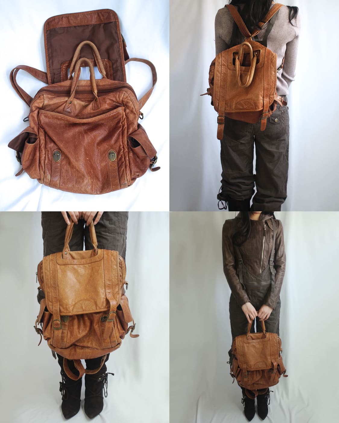 Reddish-brown leather 3way back 상품이미지6