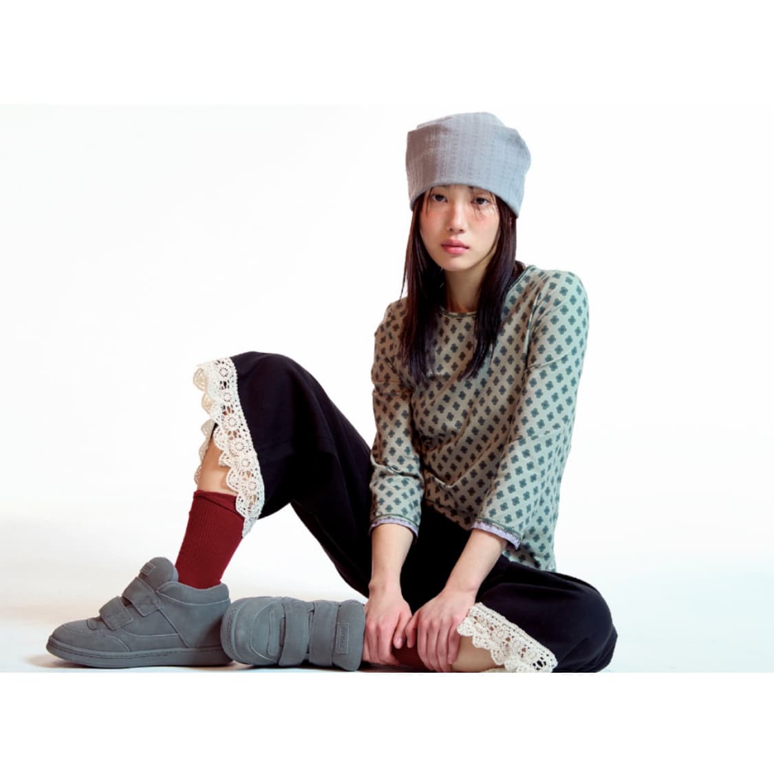 [2] 코이세이오 26ss 플라워 카프리 슬리브 라이트 카키 상품이미지6