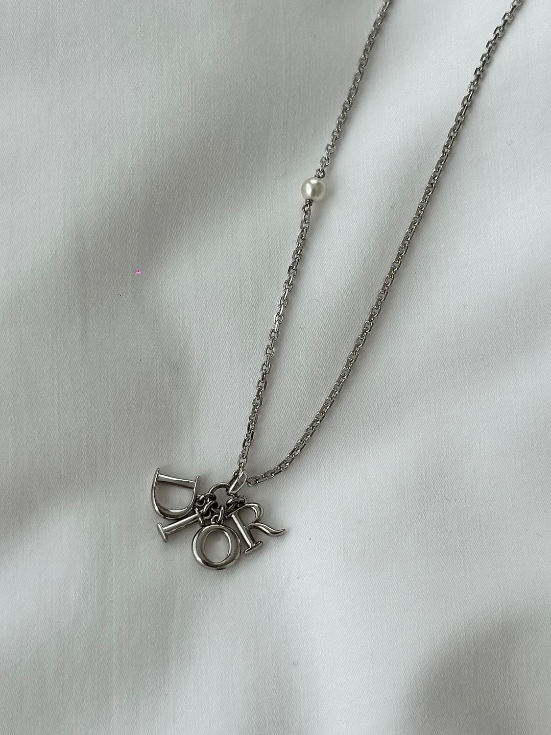 [DIOR] 정품 디올 진주 에르메스 레볼루션 실버 목걸이 상품이미지8