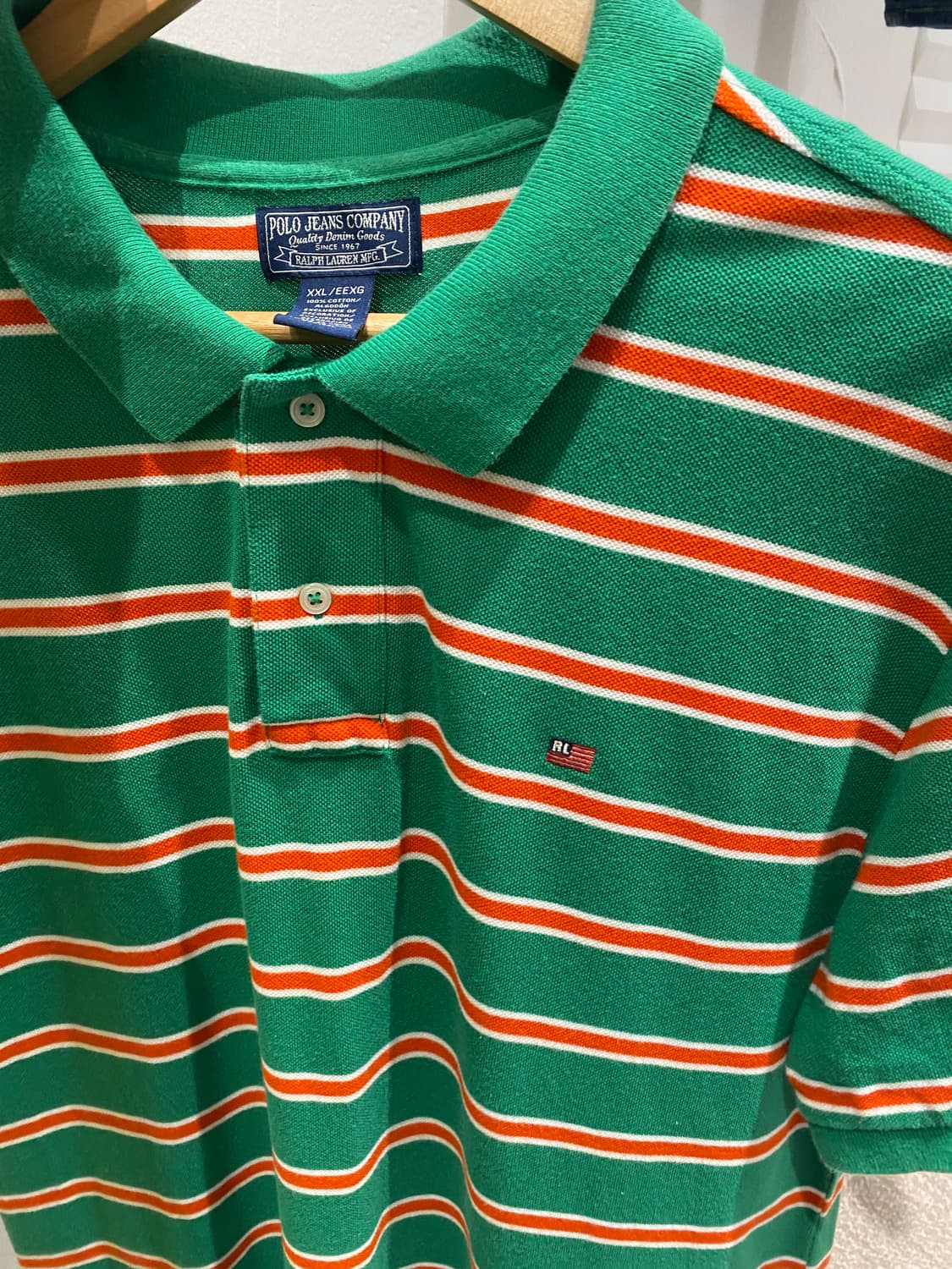 폴로 진스 90’s 럭비 성조기 오렌지,그린 xxl 상품이미지7