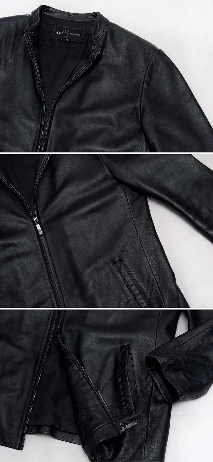 엘크 (ELK) 천연 양가죽 헨리넥 집업 싱글 라이더 자켓 (100) 상품이미지8